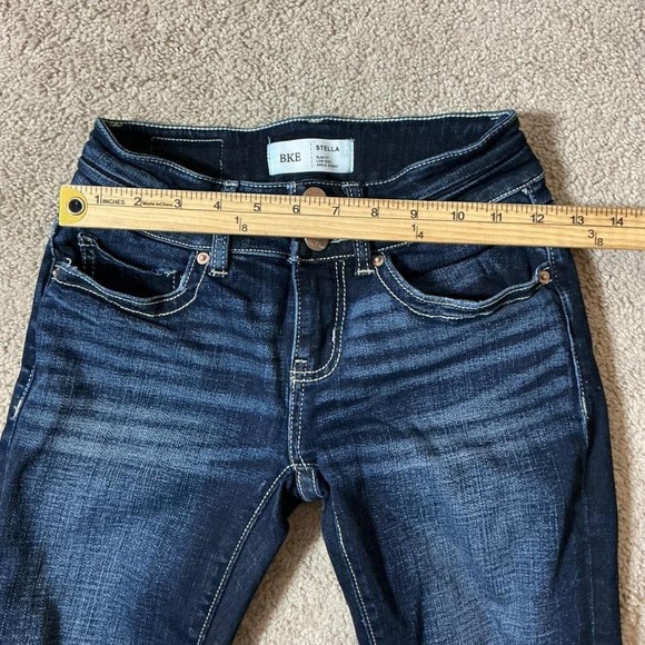 Y2K BKE Stella Low Rise Ankle Skinny Jeans Dark Wash Distressed 24 ABK4141A - Picture 8 of 8
